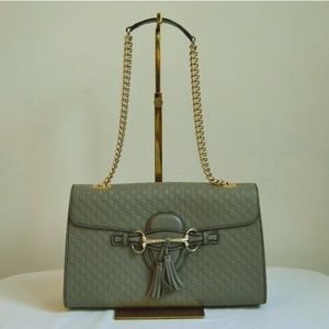 Auth NWT GUCCI 449635 Emily Medium Microguccissima